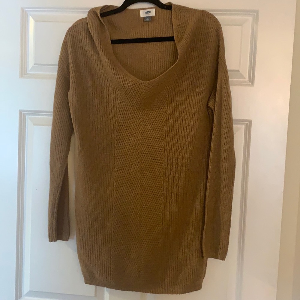 Old Navy Shaker Stitch V-Neck Tunic Sweater Dress